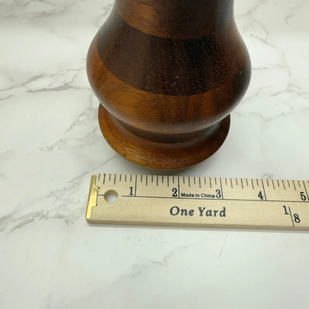 Hand Turned Wood Vase Striped Wood Decor Accent‎ Piece Rich Grain Artist Signed